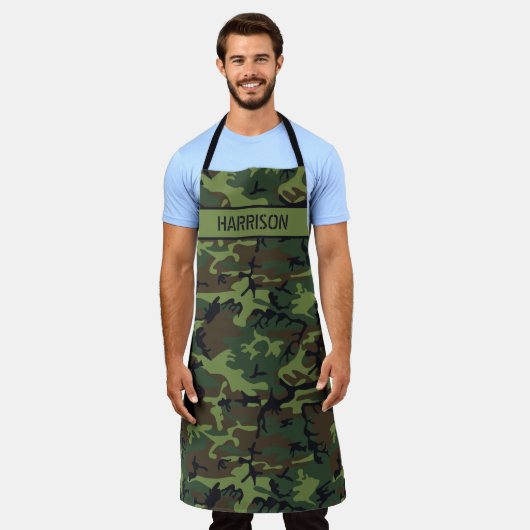 Gepersonaliseerde camouflage schort (Gedragen)