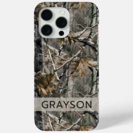 Gepersonaliseerde camouflage van bos takken iPhone 15 pro max hoesje