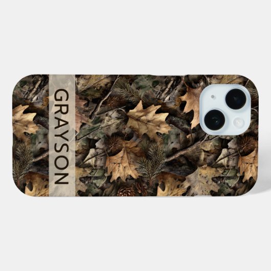 Gepersonaliseerde camouflage van herfstbladeren Case-Mate iPhone case (Achterkant (horizontaal))