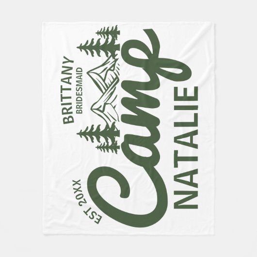 Gepersonaliseerde Camp Bach Bachelorette Party Cus Fleece Deken (Voorkant)