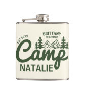 Gepersonaliseerde Camp Bach Bachelorette Party Cus Heupfles (Voorkant)