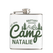 Gepersonaliseerde Camp Bach Bachelorette Party Cus Heupfles (Voorkant)