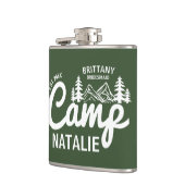 Gepersonaliseerde Camp Bach Bachelorette Party Cus Heupfles (Links)