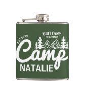 Gepersonaliseerde Camp Bach Bachelorette Party Cus Heupfles (Voorkant)