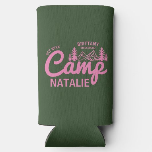 Gepersonaliseerde Camp Bach Bachelorette Party Cus Seltzer Blikjeskoeler (Achterkant)
