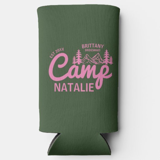 Gepersonaliseerde Camp Bach Bachelorette Party Cus Seltzer Blikjeskoeler (Voorkant)