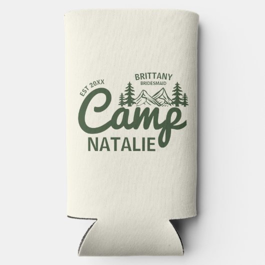 Gepersonaliseerde Camp Bach Bachelorette Party Cus Seltzer Blikjeskoeler (Achterkant)