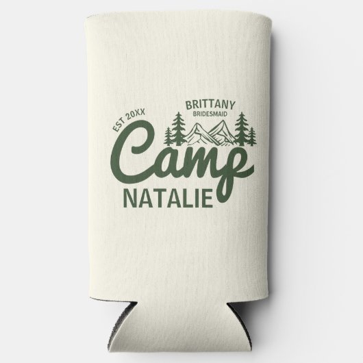 Gepersonaliseerde Camp Bach Bachelorette Party Cus Seltzer Blikjeskoeler (Voorkant)