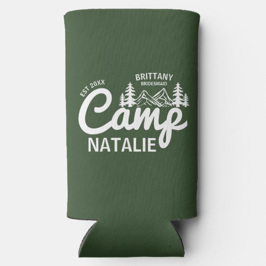 Gepersonaliseerde Camp Bach Bachelorette Party Cus Seltzer Blikjeskoeler (Achterkant)