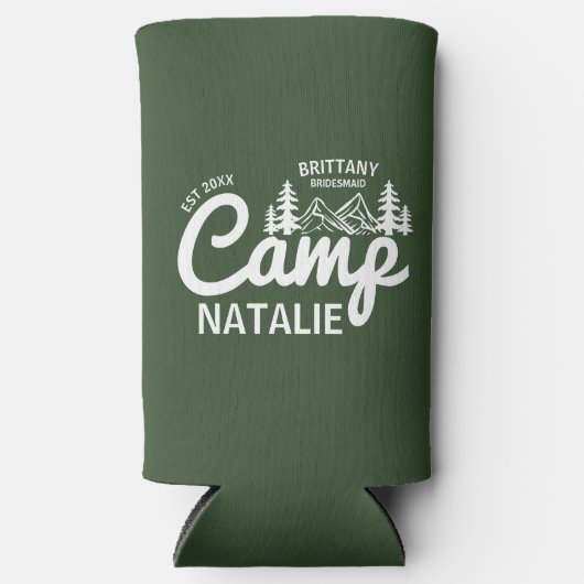 Gepersonaliseerde Camp Bach Bachelorette Party Cus Seltzer Blikjeskoeler (Voorkant)