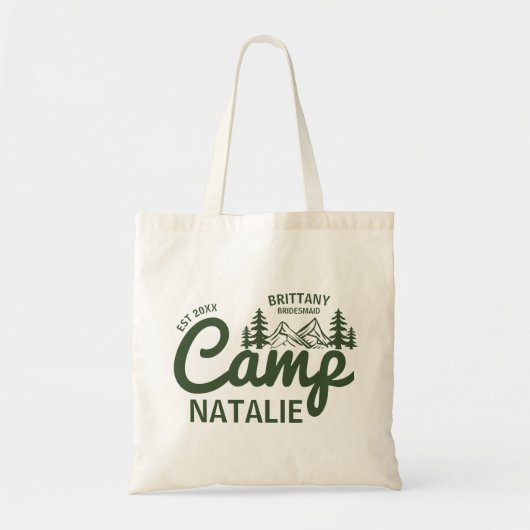 Gepersonaliseerde Camp Bach Bachelorette Party Cus Tote Bag (Voorkant)