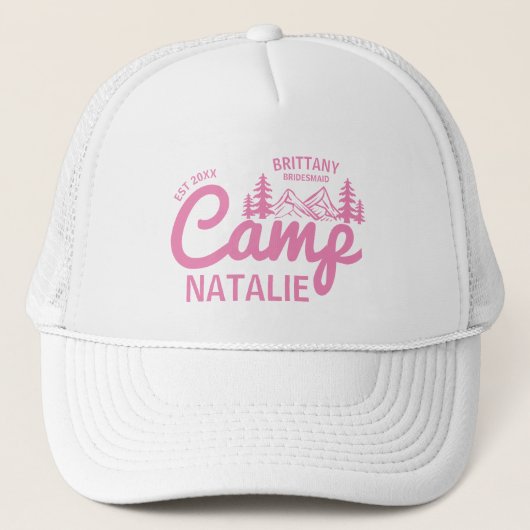 Gepersonaliseerde Camp Bach Bachelorette Party Cus Trucker Pet (Voorkant)