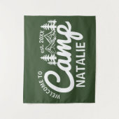Gepersonaliseerde Camp Bach Bachelorette Party Cus Wandkleed (Voorkant)