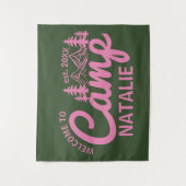 Gepersonaliseerde Camp Bach Bachelorette Party Cus Wandkleed (Voorkant)
