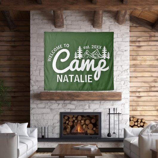 Gepersonaliseerde Camp Bach Bachelorette Party Cus Wandkleed