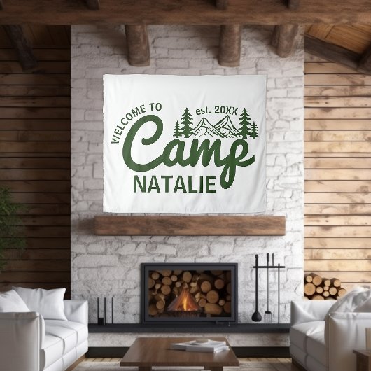 Gepersonaliseerde Camp Bach Bachelorette Party Cus Wandkleed