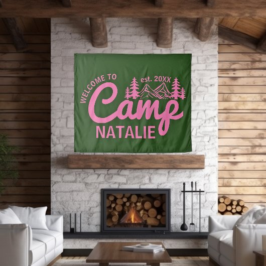 Gepersonaliseerde Camp Bach Bachelorette Party Cus Wandkleed