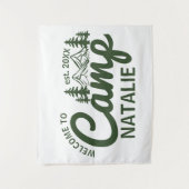 Gepersonaliseerde Camp Bach Bachelorette Party Cus Wandkleed (Voorkant)