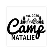Gepersonaliseerde Camp Bach Bachelorette Party Cus Zelfinktende Stempel (Design)