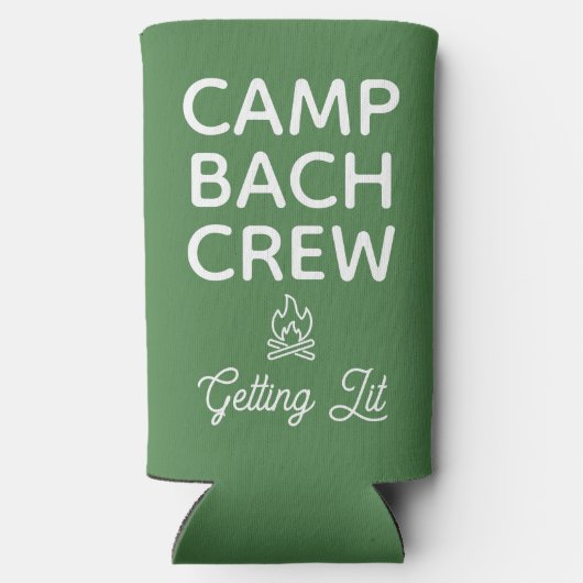 Gepersonaliseerde Camp Bach Crew Bachelorette Seltzer Blikjeskoeler (Achterkant)