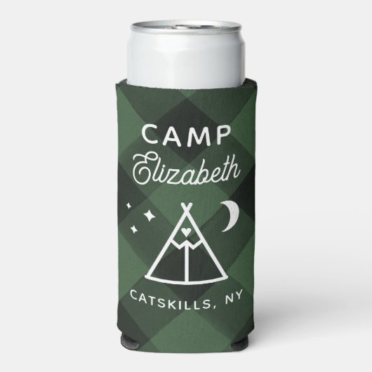 Gepersonaliseerde Camp Bachelorette Flanel Seltzer Blikjeskoeler (Seltzer Voorkant)