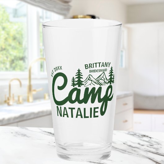 Gepersonaliseerde Camp Bachelorette Party Bruidsme Glas