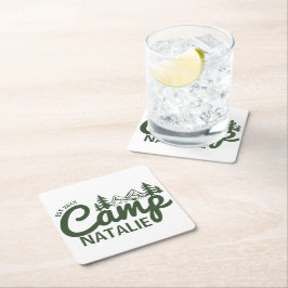 Gepersonaliseerde Camp Bachelorette Party Bruidsme Kartonnen Onderzetters