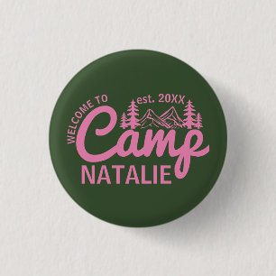 Gepersonaliseerde Camp Bachelorette Party Bruidsme Ronde Button 3,2 Cm