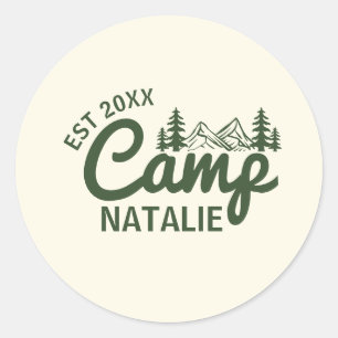 Gepersonaliseerde Camp Bachelorette Party Bruidsme Ronde Sticker