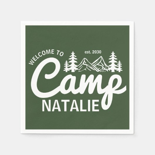 Gepersonaliseerde Camp Bachelorette Party Bruidsme Servet (Voorkant)