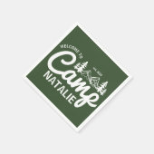 Gepersonaliseerde Camp Bachelorette Party Bruidsme Servet (Hoek)