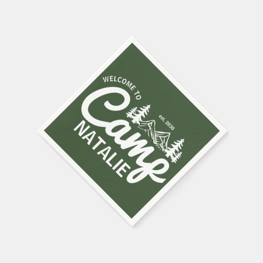 Gepersonaliseerde Camp Bachelorette Party Bruidsme Servet (Hoek)