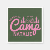 Gepersonaliseerde Camp Bachelorette Party Bruidsme Servet (Voorkant)