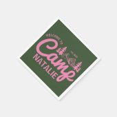 Gepersonaliseerde Camp Bachelorette Party Bruidsme Servet (Hoek)