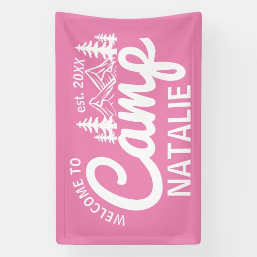 Gepersonaliseerde Camp Bachelorette Party Cool Wel Spandoek (Verticaal)