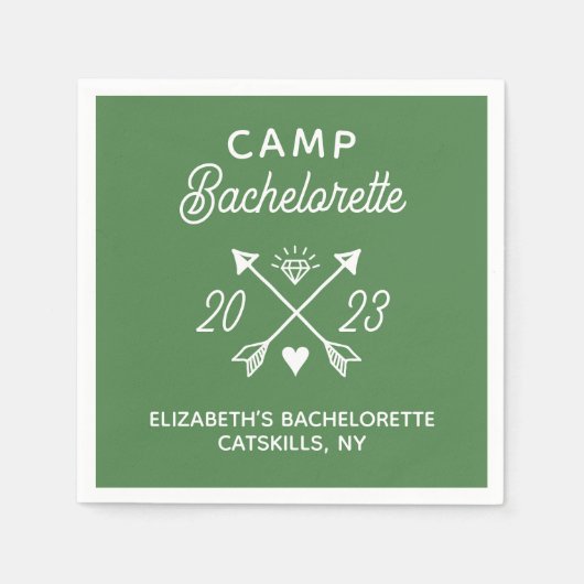 Gepersonaliseerde Camp Bachelorette Servet (Voorkant)