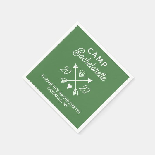 Gepersonaliseerde Camp Bachelorette Servet (Hoek)