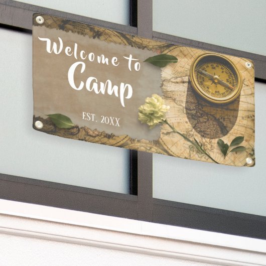 Gepersonaliseerde Camp Welcome Banner (Buitenkant Gebouw)