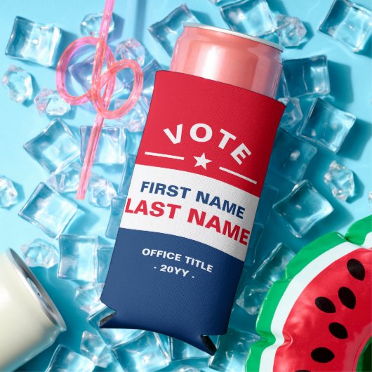 Gepersonaliseerde campagne US Election Koelbox Seltzer Blikjeskoeler (Insitu Zomer)