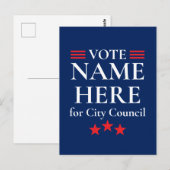 Gepersonaliseerde Campagneverkiezing Briefkaart (Voorkant / Achterkant)