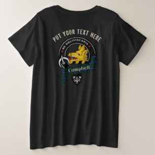 Gepersonaliseerde Campbell Clan Badge Adult Grote Maat T-shirt