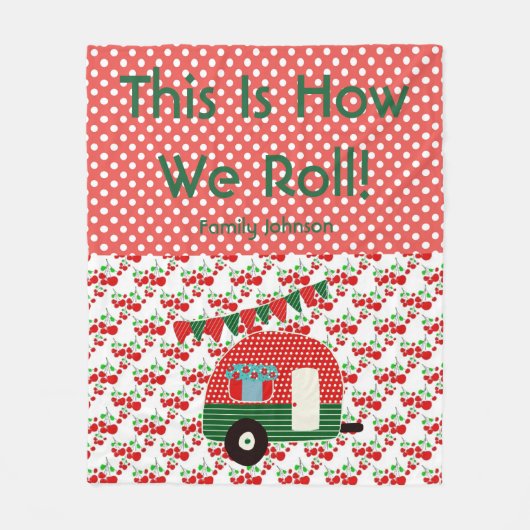 Gepersonaliseerde  Camper Deken - Hoe we Roll (Voorkant)