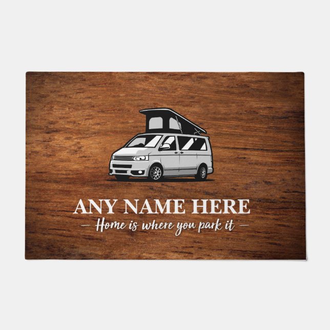 Gepersonaliseerde Camper van Brown deurmat (Voorkant)