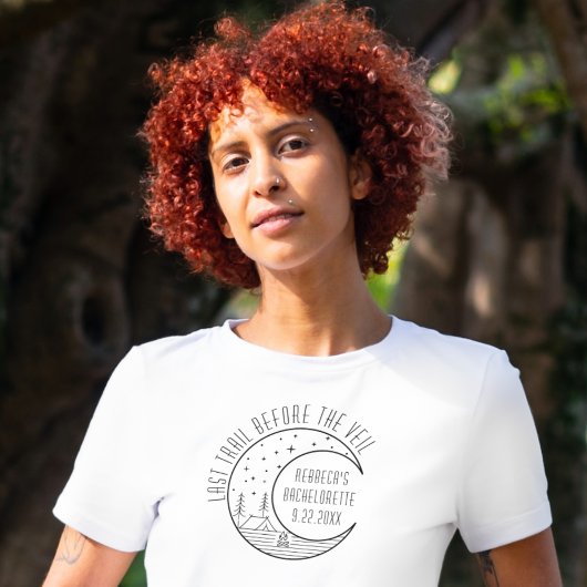 Gepersonaliseerde Camping Bachelorette Party Moon  T-shirt