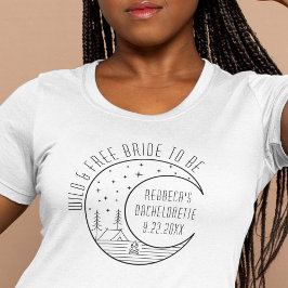Gepersonaliseerde Camping Bachelorette Party Moon  T-shirt