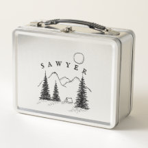 Gepersonaliseerde Camping Boy's Lunchbox - Roestvr
