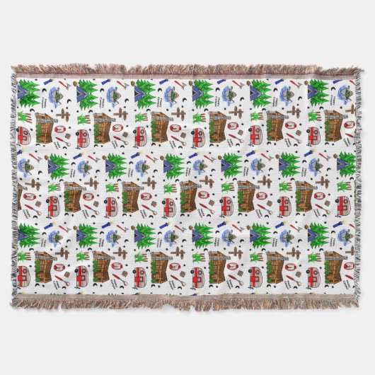 Gepersonaliseerde Camping die als Happy Camper wor Deken (Voorkant)