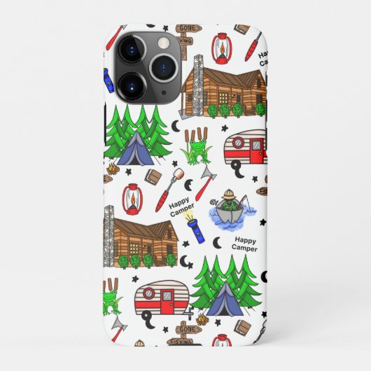 Gepersonaliseerde Camping die als Happy Camper wor iPhone Hoesje (Achterkant)