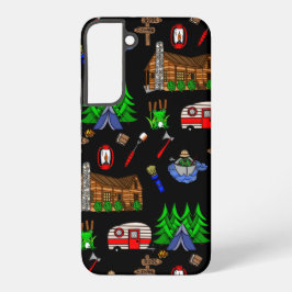 Gepersonaliseerde Camping die als Happy Camper wor Samsung Galaxy Hoesje