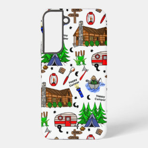 Gepersonaliseerde Camping die als Happy Camper wor Samsung Galaxy Hoesje